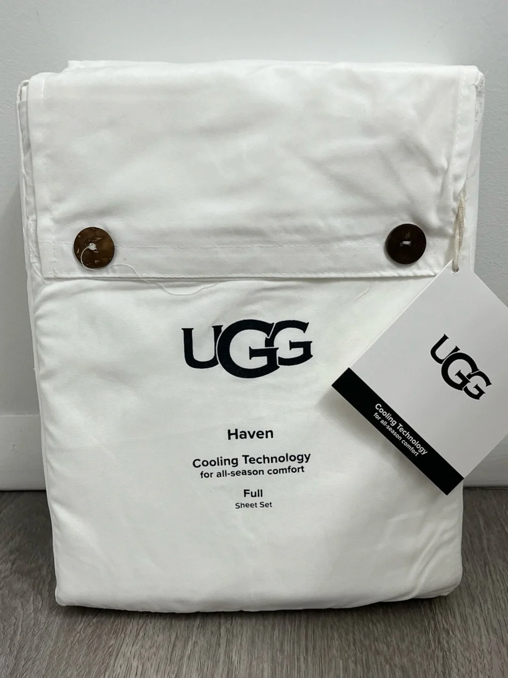 Ugg Haven cooling technology full size sheet set snow / bright white